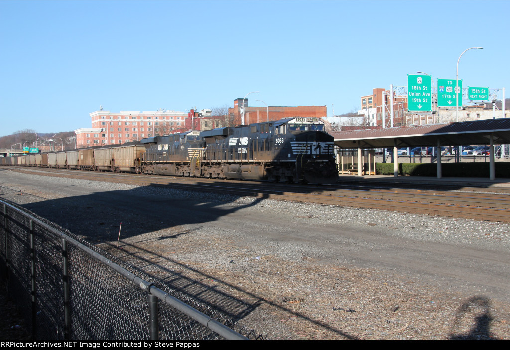 NS 8063 and 8074 take coal loads east
